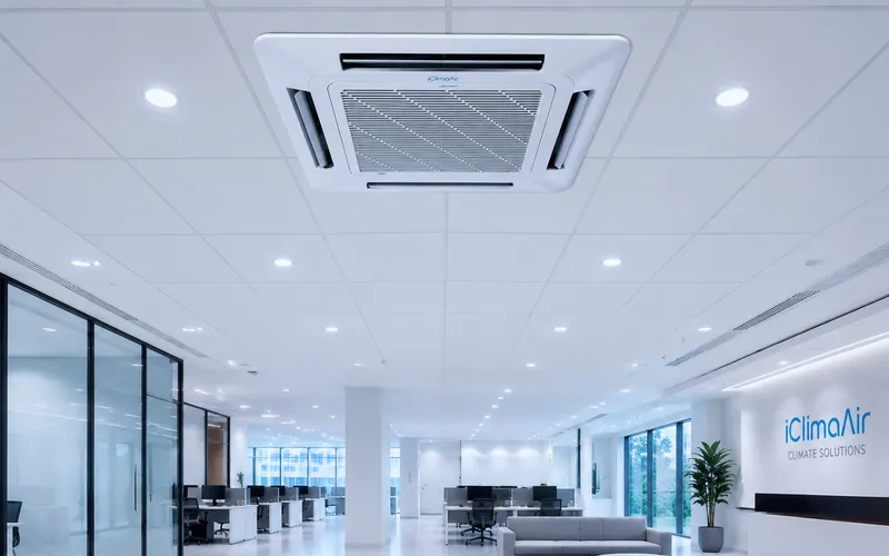 4-Way Cassette — 360° Airflow · Commercial Coverage